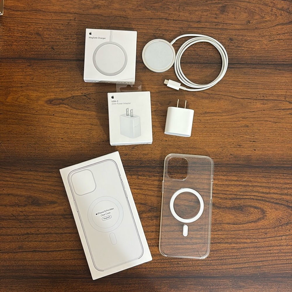 Apple iPhone 12 Pro Max Magsafe Case, Magsafe Charger AND USB C Charging Cube